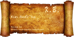 Kun Beáta névjegykártya
