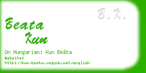 beata kun business card